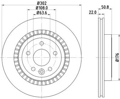 Тормозной диск зад. XC60 08- 2.0-3.2 (PRO) PAGID HELLA 8DD355116-191