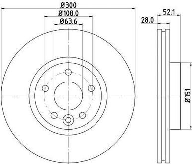 Тормозной диск передний Ford Mondeo / Galaxy / S-Max 07-> HELLA 8DD 355 116-221