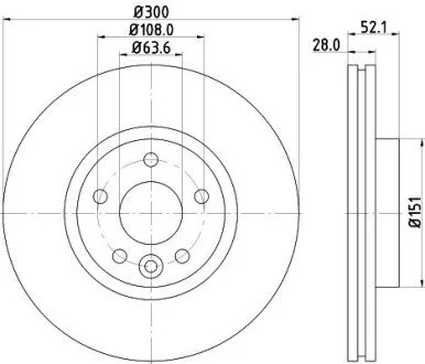 Тормозной диск передний Ford Mondeo / Galaxy / S-Max 07-> HELLA 8DD 355 116-221
