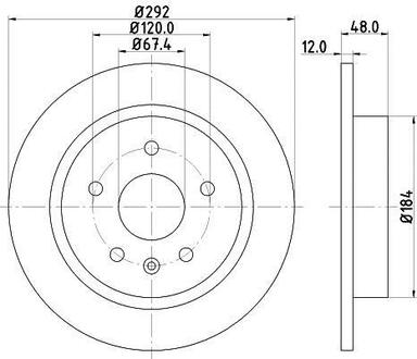 Тормозной диск зад. Insignia A/Malibu 08- 1.4-2.4 (PRO) PAGID HELLA 8DD355116-831
