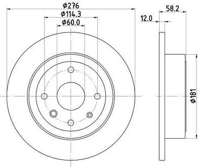 Гальмівний диск зад. Epica 05- 2.0-2.5 (PRO) HELLA 8DD355116-991 (фото 1)
