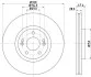 Тормозной диск перед. i40/ix35/Optima 10-1.6-2.4 (PRO) PAGID HELLA 8DD355117-971 (фото 4)