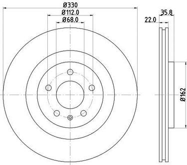 Гальмівний диск зад. A4/A5/A6/A7/Q5/Macan 07- 1.8-3.2 (PRO) 330mm PAGID HELLA 8DD355118-021 (фото 1)
