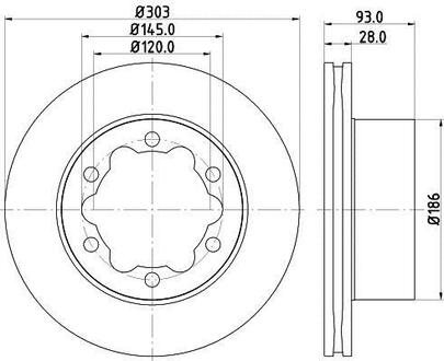 Тормозной диск зад. Sprinter/Crafter 06- (1.8-3.5t) 303mm PAGID HELLA 8DD355118-061