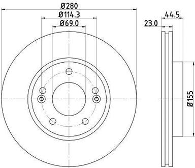 Тормозной диск перед. Elantra/Veloster/Ceed 11- 1.0-2.0 (PRO) PAGID HELLA 8DD355118-371