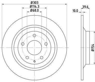 Тормозной диск зад. CX5 11-17 2.0-2.5 (PRO) PAGID HELLA 8DD355118-541 (фото 1)