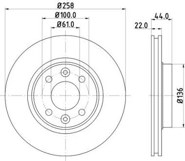 Тормозной диск перед. Logan/Sandero (PRO) PAGID HELLA 8DD355119-461