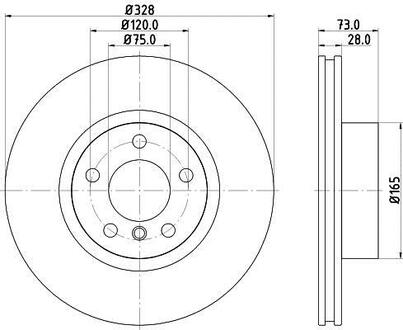 Тормозной диск перед. X3 F25/X4 F26 10- 1.6-3.0 (PRO) PAGID HELLA 8DD355119-531 (фото 1)