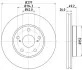 Диск тормозной перед. TOYOTA AURIS, AURIS SPORTS, COROLLA 1.2-1.8H 10.12- HELLA 8DD 355 119-661 (фото 4)