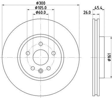 (16") Диск гальмівний перед. Opel Astra K 1.0-1.6D 06.15- HELLA 8DD 355 122-851