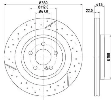 Tarcza ham. malow. HC perf. tył MB HELLA 8DD355126441