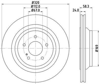 Тормозной диск задний. DB S-Series (W222)/CL-Series (W216)/S-Series (W221)/SL-Series (W230) (05-17) HELLA 8DD 355 128-751 (фото 1)