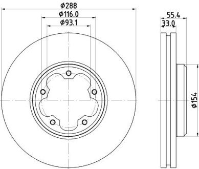 Tarcza ham. malow. przód FORD HELLA 8DD355133161