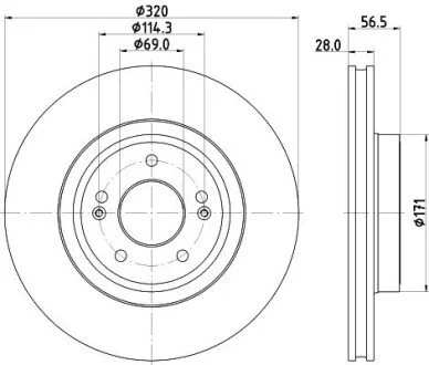 Фото 1 - tarcza ham. malow. HC przód KIA HELLA 8DD355133391 Tarcza ham. malow. HC przód KIA HELLA 8DD355133391 (фото 1)