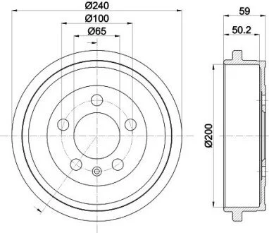 Гальмівний барабан Fabia/Polo 1.0-2.0 99- HELLA 8DT355300-371