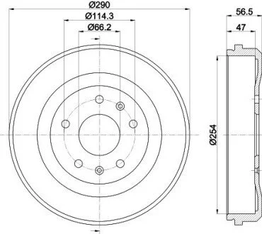 Гальмівний барабан HELLA 8DT355300901