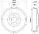 Гальмівний барабан HELLA 8DT355300911 (фото 4)