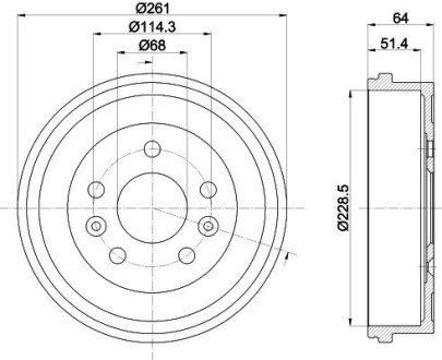 Барабан гальмівний HELLA 8DT355303151