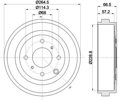 Brake Drum HELLA 8DT355303231 (фото 1)