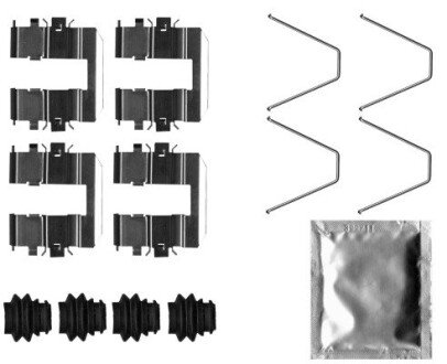 Комплект приладдя, гальмівний супорт 8DZ HELLA 8DZ355205781