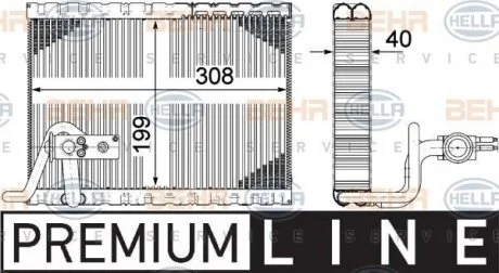 Випаровувач кондиціонера CITROEN DS5/PEUGEOT 3008, 5008 09- HELLA 8FV351331501 (фото 1)