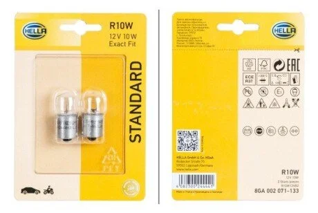 Лампочка R10W 10W 12V PODW.BLIS.. HELLA 8GA002071133