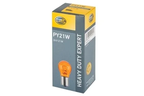 PY21W Heavy Duty 24V 21W Автолампа желтая HELLA 8GA 006 841-251