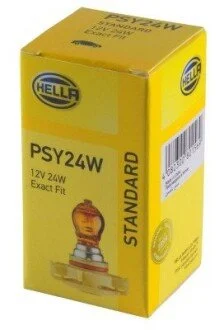 Лампа розжарювання PSY24W 12V 24W PG20/4 жовтий (бурштиновий) HELLA 8GA 223 569-031 (фото 1)