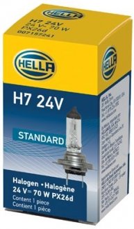 Лампочка H7 70W 24V.. <> HELLA 8GH 178 555-251