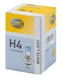 H4 12V 60/55W Автолампа WHITE LIGHT UP TO 300h, UP TO 4200 KELVIN HELLA 8GJ 223 498-121