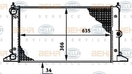 Радіатор, охолодження двигуна HELLA 8MK376720511