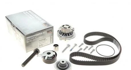 Комплект ГРМ, пас+ролик+помпа HEPU PK05746