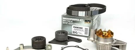 Комплект ГРМ, пас+ролик+помпа HEPU PK08360
