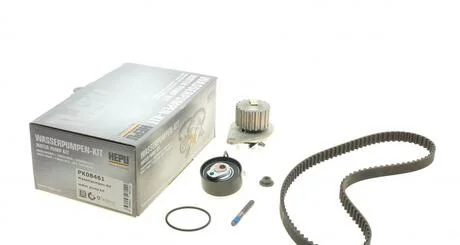 Комплект ГРМ, пас+ролик+помпа HEPU PK08461