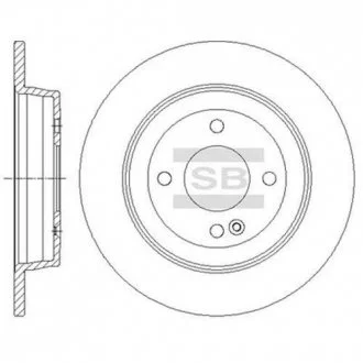 ДИСК ТОРМ ЗАДН HYUNDAI ACCENT IV, I20, I20 ACTIVE; KIA RIO III 1.0-1.6D 04.11- Hi-Q (SANGSIN) SD1087