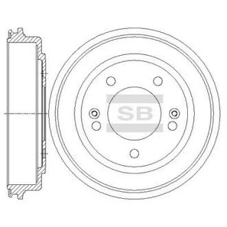 Барабан гальмівний ELANTRA 2006-2011 SOUL 2008-2013 CERATO 2008-2013 Hi-Q (SANGSIN) SD1097