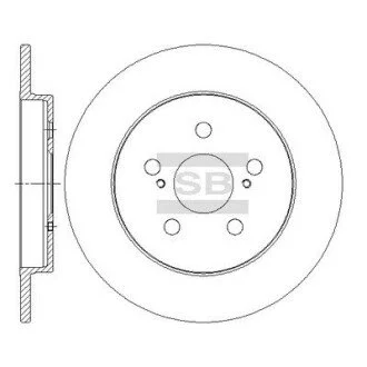 Диск гальмівний (кратно 2) задній Toyota Prius (09-) (D=259.0mm) HI-Q Hi-Q (SANGSIN) SD4060 (фото 1)
