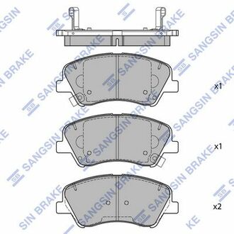 Колодки гальмівні передні ACCENT 2017~ RIO / STONIC 2017~ Hi-Q (SANGSIN) SP1901 (фото 1)