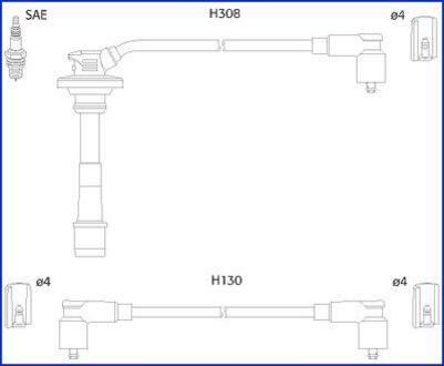 Комплект кабелів високовольтних HITACHI 134562