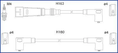 Комплект кабелей высоковольтных HITACHI 134784