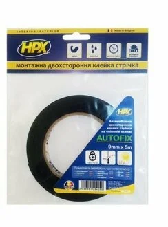 Двух. вспін скотч чорн 09ммх5м HPX DSA0905