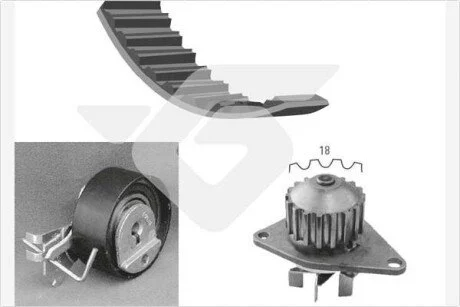 Комплект ГРМ (KH 171WP48) HUTCHINSON KH171WP48