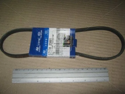 Ремiнь полiклиновий (Mobis) Hyundai/Kia/Mobis 571702D001