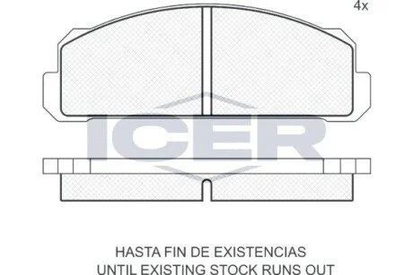 Гальмівні колодки, дискове гальмо (набір) ICER 180066