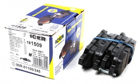 Комплект гальмівних колодок (дискових) ICER 181509