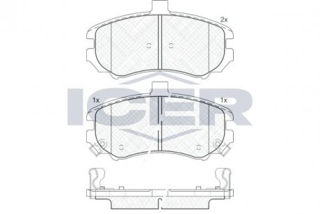 Комплект гальмівних колодок (дискових) ICER 181666 (фото 1)
