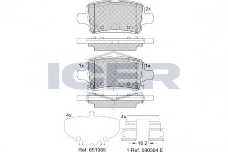 Комплект гальмівних колодок (дискових) ICER 182326 (фото 1)