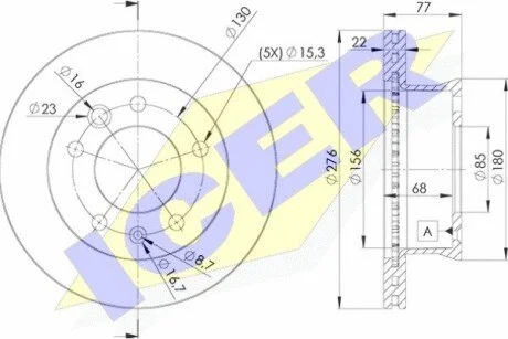 Диск гальмівний ICER 78BD0181-1