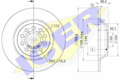 Диск тормозной ICER 78BD56422 (фото 1)