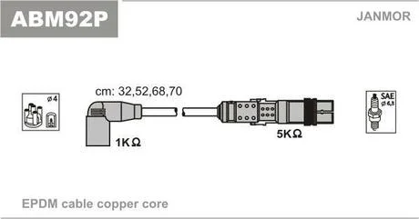Комплект проводов зажигания Janmor ABM92P